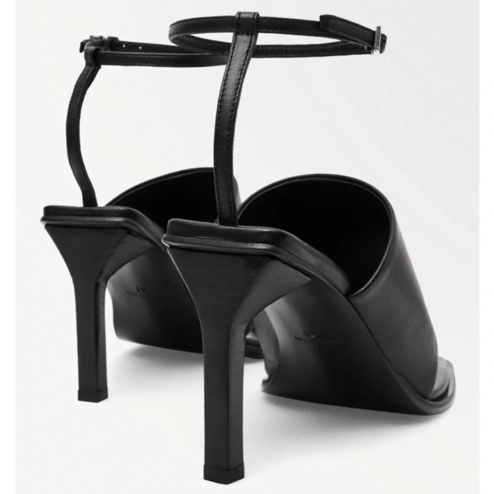 COS Atelier Sphere Heeled Sandals w Silver Accents 90s designer quiet luxury NWB - Picture 14 of 15
